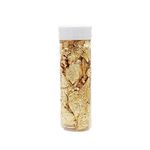 GEORLD Gold Edible Foil Cupcake Cake Sprinkles Metallic Gold Edible Glitter Flakes Celebrations Candy Shaker Jar Wedding Shower Party Food Decoration Supplies