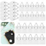 HASTHIP® 30Pcs Metal Wall Hooks 3 Sizes Acrylic Wall Hanging Loops Photo Frame Wall Hanging Loops Strong Adhesive Backing Wall Loops Sticky Wall Hanging Loops for Kitchen, Home Decor, Wall Art