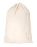 Bronta Mill Plain Natural 100% Cotton Drawstring Stuff Bags | Eco Friendly Storage Pouch | Beige - L - 50cm x 40cm