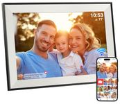 Hesmor Frameo Digital Photo Frame WiFi, 10.1 Inch Digital Picture Frame 1280x800 IPS Touchscreen Auto-Rotat Electronic Photo Frame Share Photos Videos Anywhere, 32GB, Black & White