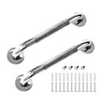 Stainless Steel Grab Bar, 2 pcs Steel Safety Support Rail, Bathroom Handrail Disabled Support Home Assist Handle for Bathtub for Elderly, Disabled, Polished Finish - 30cm