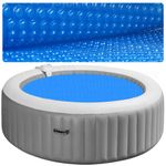 KETNET Solar Hot Tub Spa Bubble Cover Blanket for 6 7 Ft Round Inflatable Hot Tub Spa Pool Thermal Insulation Floating Bubble Wrap Covers Blankets(6 Ft)