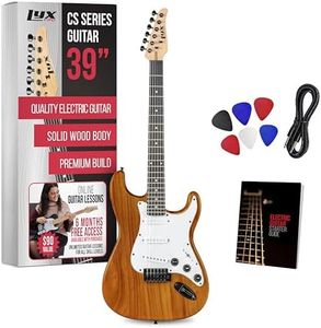 LyxPro CS 39” Electric Guitar Kit for Beginner, Intermediate & Pro Players with Guitar, Amp Cable, 6 Picks & Learner’s Guide | Solid Wood Body, Volume/Tone Controls, 5-Way Pickup - Mahogany