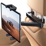 Lamicall Car Headrest iPad Holder - [Aluminium Lockable Arm] Universal Car Tablet Mount Backseat with Foldable Wide Clip, Road Trip Essentials for Kids, for iPad Pro, Air, Mini, Galaxy, 6.1-13” Device
