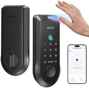 Lockin Veno Smart Lock with Palm Vein, Keyless Entry Smart Locks for Front Door with Doorbell, Fingerprint Lock Built-in WiFi, App Remote Control, 7-Month Battery Life, IP65 Waterproof