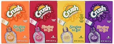 Crush Drink Mix Singles To Go Variety Pack -- 4 Boxes (Pineapple, Grape, Strawberry, Orange)