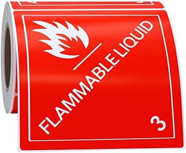 Hycodest Square Stickers Indication Labels Smart Tags Gloss Paper, 100 Stickers, 4x4 inch, Flammable Liquid