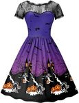 Women's Halloween Vintage Short Sle