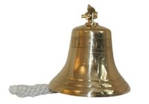 Retro Collections Brass Titanic Ship 4 inch Bell Wall Mounted Antique Nautical Marine Last Order Bell ~ Ships Bell ~ Wall Hanging Bell Pub ~ School ~ Diner