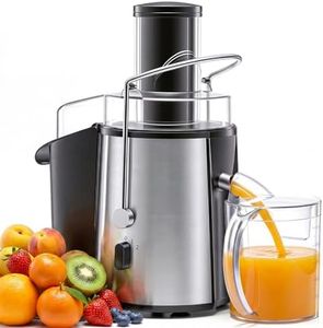 NEWBULIG Centrifugal Juicer, 700W Juicer Machine with 3" Feed Chute & 18,000 RPM, Dual-Speed Juice Extractor for Whole Fruits Vegetables, Easy to Clean, BPA-Free, Silver