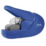 Plus PAPER CLINCH Compact NAVY BLUE Heavy Duty, Light, Staple Free Stapler (31252)