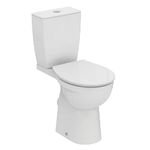 Ideal Standard Eurovit raised height close coupled toilet with 6/4L flush cistern and soft close seat, E218401, White