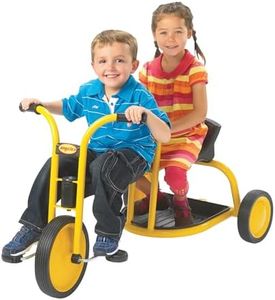 Angeles MyRider Tandem Bike, Yellow – Perfect for Two Riders Ages 3+, Encourages Active Play, Social Interaction, Supports Up to 140lbs., Durable Tricycle Design, Solid Tires, Built-In Safety Features