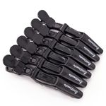 Omidazzle Midazzle Professional Hair Sectioning Crocodile Hairdressing Clips For Women (Pack Of 6), Black