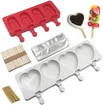 2Pcs Ice Lolly Moulds,Ice Popsicle Moulds Silicone,YuCool Reusable Silicone Popsicle Mold with Sticks,Non-Stick Cakesicle Moulds for Kids Adults DIY Frozen Dessert Chocolate