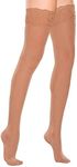 Therafirm Women's Sheer Lace Top Thigh-High, Bronze, Large