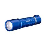 Coast XP11R 2600 Lumen USB-C Rechargeable LED Flashlight with Slide Focus® and Pure Beam® Focusing Optic, 4 Light Modes, Blue