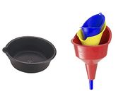 EVENU Custom Accessories 31118 Oil Drain Pan with FloTool 10714MX3 Super Funnel Trio Bundle