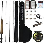 Wild Water Standard Fly Fishing Combo Starter Kit, 5 Foot 6 Inch Graphite Rod, 3-Weight, 4-Piece Fly Rod Kit, Includes Die Cast Aluminum Reel, Fly Box, Flies and Hard Tube Case with Pouch