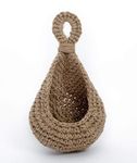 N?A Jute Hanging Basket Wall planters-Small for Plants Succulent Wall Decor,Teardrop Hanging Herb Pot Holder 3 inch Outside Diameter for in/Outdoor Fence Planter