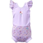 Splash About Baby Girls' Happy Costume Toddler Swim Nappy, Lilac Spring, 0-4 Months