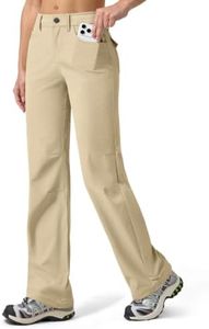 Willit Women's Hiking Pants Quick Dry UPF 50+ Stretch Travel Work Pants with Pockets Lightweight Water-Resistant 33" Khaki 14