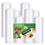 WVacFre (4)20x600cm and (4)28x600cm Textured Vacuum Sealer Bags for Food Saver,BPA Free and Heavy Duty Embossed Vacuum Seal Food Saver Bags,Great for Sous Vide Vaccume Sealer PreCut Bag