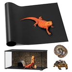 Reptile Carpet, Bearded Dragon Substrates, Tortoise Bedding Mat, Terrarium Substrate Liner for Leopard Gecko, Tortoise, Turtle, Lizard, Snake, Iguana Reptile Tank Accessories Black(45x90cm)