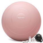 YOTTOY Anti-Burst Exercise Ball for Working Out, Yoga Ball for Pregnancy,Extra Thick Workout Ball for Physical Therapy for Chair Fitness with Pump