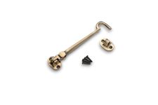 Infinity Decor 6" 150mm Brass Cabin Hook & Eye Weatherproof Silent Door Swivel/Catch/Latch/Lock for Window, Garden, Garage, Gate in Antique Finish for Internal & External use