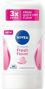 NIVEA Fresh Flower 48 H Antitranspirante en barra para mujeres, 50 ml