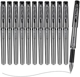 M&G Gel Pens, Black Ink Gel Pens Fine Point 0.7mm, Roller Ball Gel Ink Pens Bulk, Quick Dry Pens Smooth Writing with Anti-Slip Grip & Plug-In Cover for Office Supplies School Women Men (12 Pack)