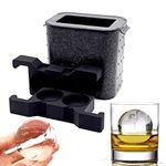 Bangp Crystal Clear Ice Ball Maker,Silicone Ice Cube Maker for Clear Ice Sphere,Round Ice Mold - Creates Two Clear 2.4" Ice Balls for Whiskey,Cocktails,Brandy, Bourbon