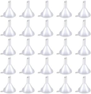 25Pcs Clear Plastic Small Funnel Mini Funnels, Mini Clear Plastic Funnel Small Lab Bottle Funnel Wide Mouth Funnel,Plastic Funnel Mini Funnel Clear Plastic Funnel,Mini Funnel Clear Funnel Tiny Funnel