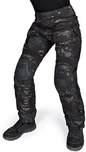 IDOGEAR Men's Combat Trousers G3 Tactical Trousers with Knee Pads for Military Hunting Fishing Outdoor Cargo Trousers Multi Pockets Adjustable, Multicam Black, XL