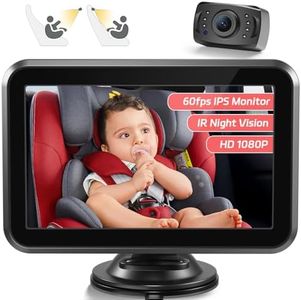 Itomoro Baby Car Camera, 4.3'' 1080P Night Vision Car Baby Mirror with Camera 5 Mins Easy Installation Crystal Clear Wide View for Rear Facing Seat ACZ407