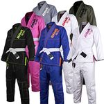 Brazilian Jiu Jitsu, Kids Jiu Jitsu Gi Children BJJ Gi Grappling Kimonos Lightweight White Belt, Girls White, K2