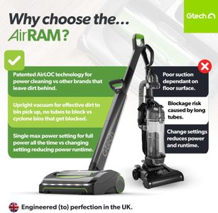 Gtech AirRAM MK2 Cordless Vacuum Cleaner – Lightweight Bagless