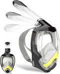 Snorkel Mask Full Face, Yakiter Foldable 180 Degree Panoramic View Snorkeling Mask with Camera Mount, Safe Breathing, Anti-Leak & Anti-Fog, Adjustable Straps Snorkeling Gear for Adults and Youth