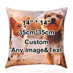 Personalised Cushion with Full Color Printed Photo And Text Custom Pillow Gifts for Birthday (35 * 35cm)