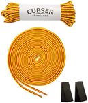 CUBSER Round Boot Laces (3 Pairs) 5mm Durable Shoelaces for Hiking, Walking, Outdoor and Work Boots + Bonus Shoelaces Holder (160cm, Yellow-Firebird)