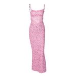 Betrodi Women Cutout Backless Maxi Dress Sexy Sleeveless Floral Print Cocktail Dresses Bodycon Spaghetti Strap Long Dress Y2k (B Pink Cute, M)