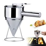 FRRENYEAR Pancake Batter Dispenser Stainless Steel with Stand, Funnel Cake Batter Dispenser Large Hole