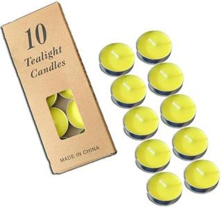 Tea Candles Wedding 10 Pack Party and Home Decoration Votive Parties Tealight Small Wishing Bulk with 1.5-2 Hours Extended Burn Time Mini for Birthday Emergency Family (Yellow)