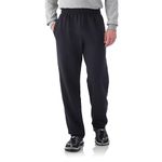 Fruit of the Loom Mens Fleece Elastic Bottom Sweatpants, Black, Small US