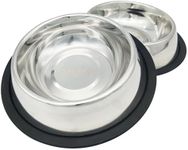 BPS® Stainless Steel Dog Cat Pet Food Drinking Bowl - Pack of 2-3 Sizes to Choose from (15.5/18 / 19 cm Diameter) - BPS-5501, BPS-5502, BPS-5503