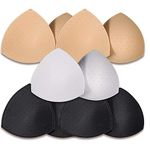 SKENGWEL 5 pairs Bra Pads Inserts Sport Bra Cups Inserts Removable Breast Enhancers Inserts for Women Bikini Swimsuit (EU 5 Pairs (2 Beige 2 Black 1 White))