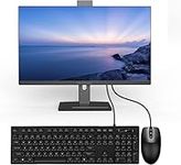 woynsz 27inch All-in-One PC FHD Desktop Computer Rotatable Screen With Core i7(Up to 3.20Ghz),16GB DDR 512GB SSD All-in-One Computer With Front Webcam Supporting Dual-band Wi-Fi Bluetooth 4.2, Black