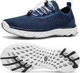 ALEADER Xdrain Water Shoes for Men, Quick-Dry Beach Aqua Shoes, Pool Swim Shoes, Water Sneakers Navy Size 12