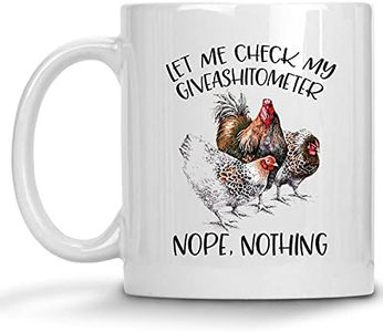 Let me Check my Giveashitometer Chicken Mug, Funny Farm Coffee Cup 11 oz. Mug Gift for Her